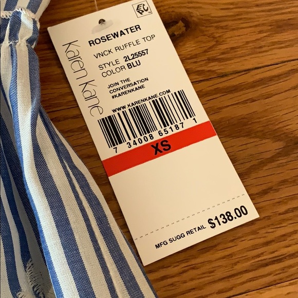 Karen Kane Embroidered and Ruffle Top NWT Size XS - Picture 5 of 7